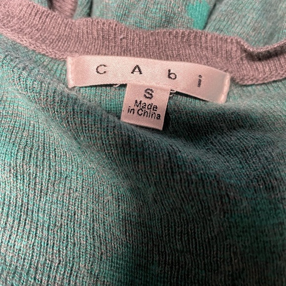 Cabi polka dot cardigan sweater green gray size small - Picture 5 of 7